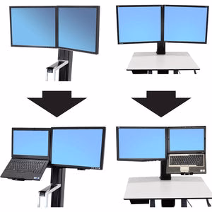 Kit de Conversión Ergotron WorkFit – De Doble Pantalla a Pantalla LCD y Portátil