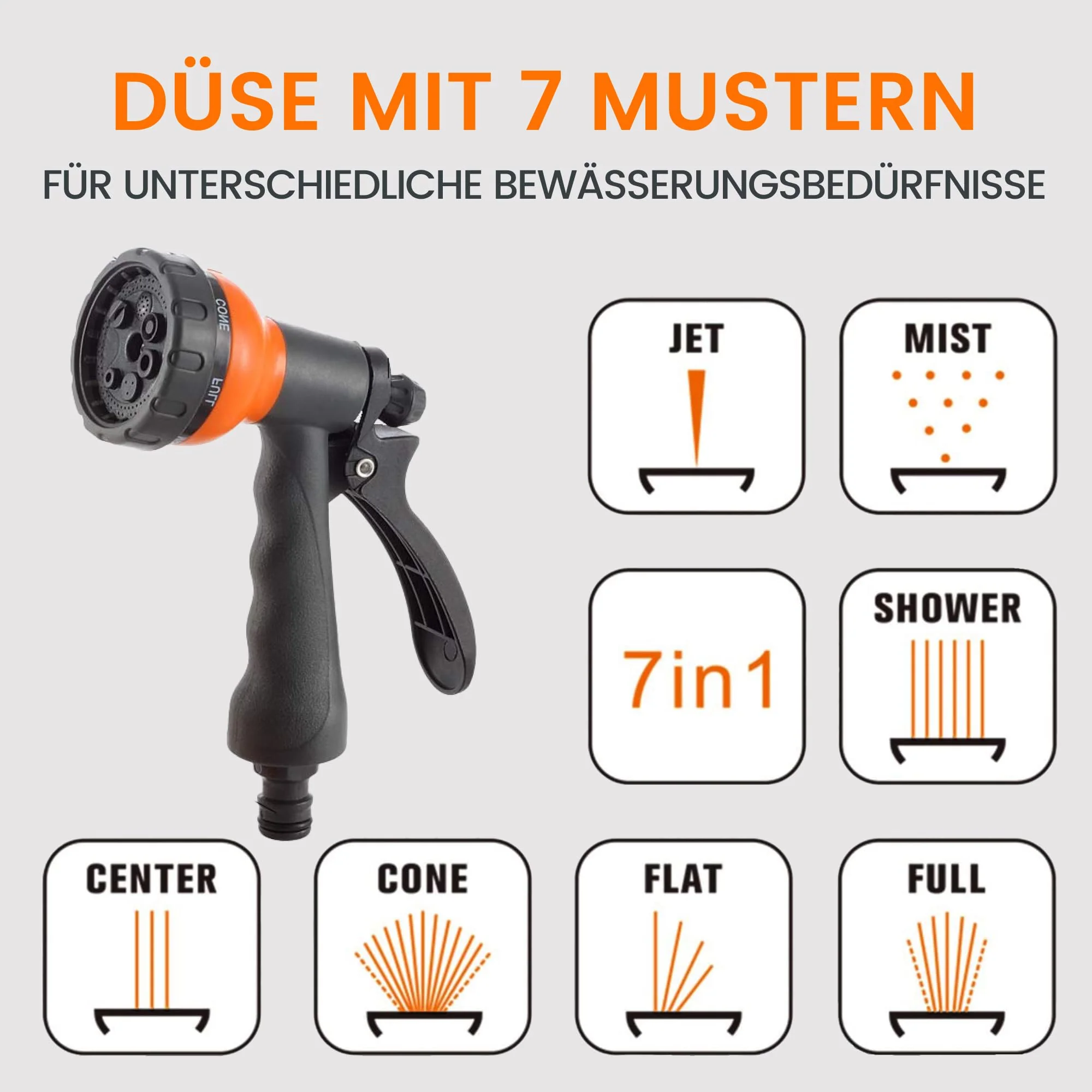 2025 Caja de Manguera de Pared Automática Giraffe Tools 35 m + 2 m, Enrollador de Manguera Giratorio 180°, con 7 Boquillas Ajustables y Manguera de Conexión