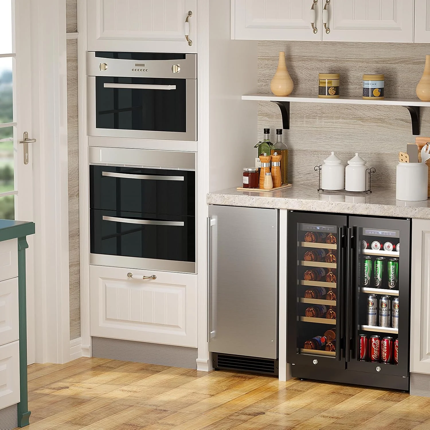 2025 COTLIN Máquina de Hielo Empotrable Sin Drenaje – Capacidad de 22 lb, Hielo en Forma de Media Luna, Acero Inoxidable, Uso Doméstico o Comercial, Certificada ETL