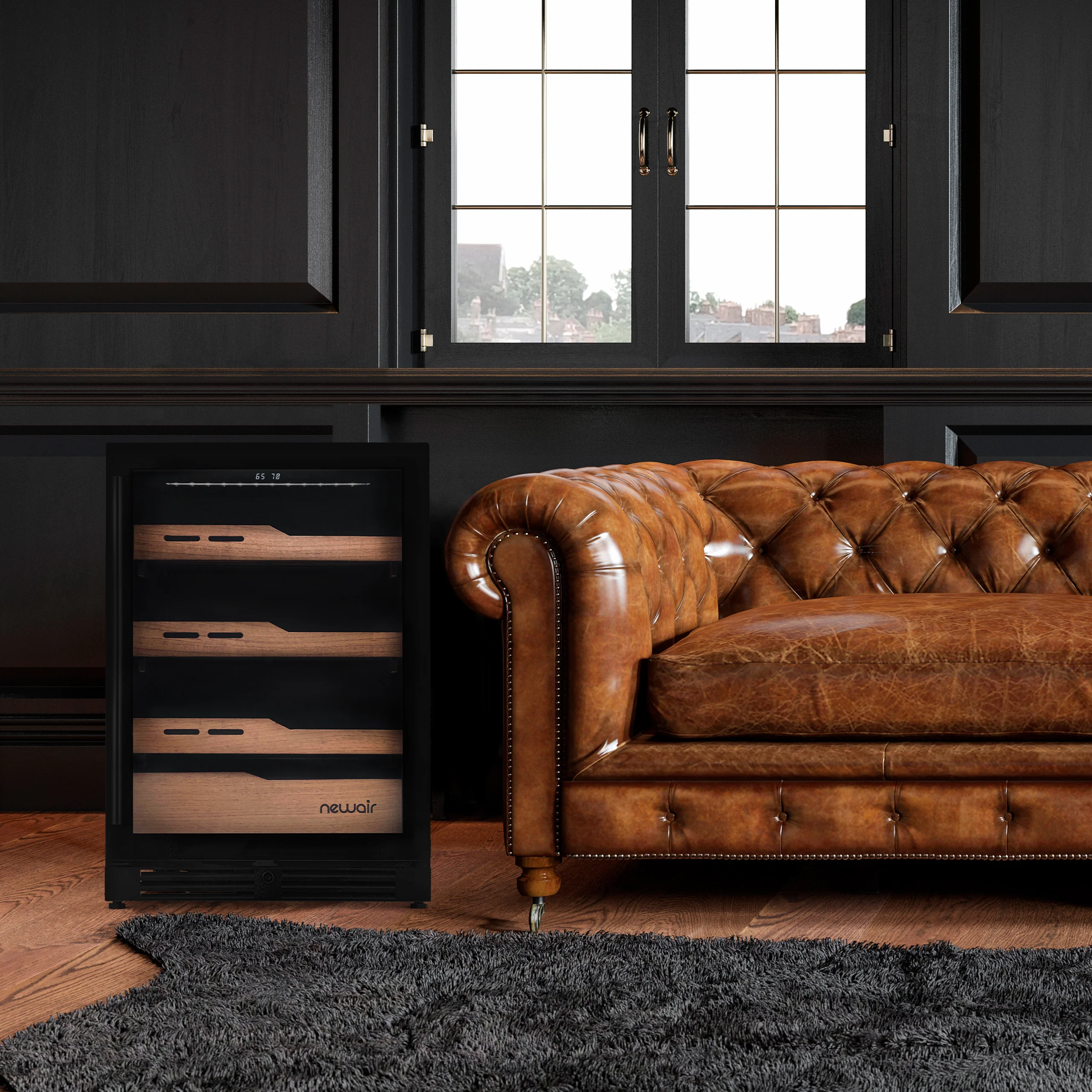 2025 Humidor eléctrico para puros Newair®, capacidad para 1,500 puros, empotrable o independiente