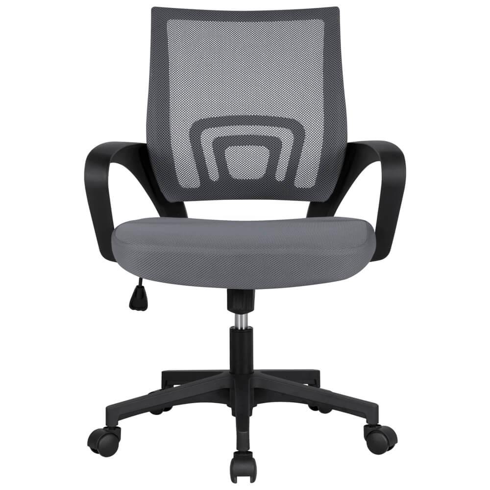 Silla de Oficina Yaheetech con Respaldo Medio – Silla Ergonómica de Malla con Altura Ajustable, Soporte Lumbar y Ruedas Giratorias 360°, Capacidad de Carga 125 kg