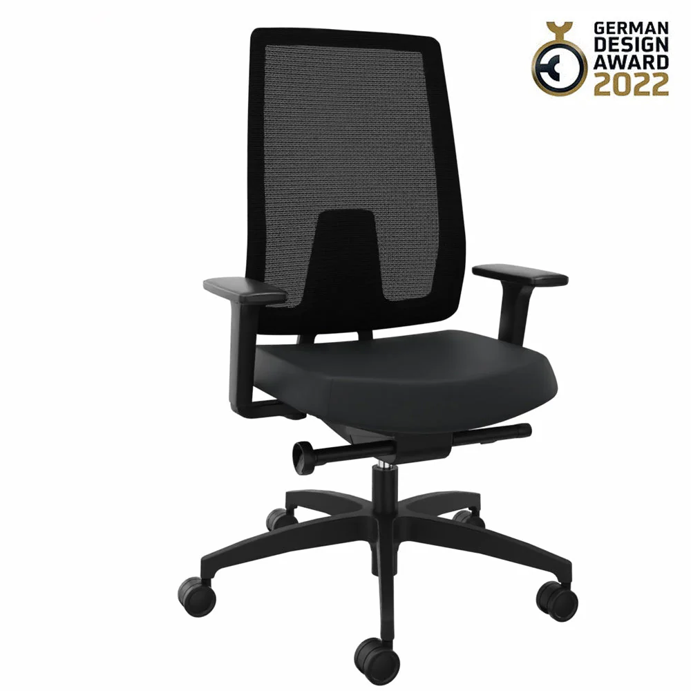 2025 Silla de Oficina Ergonómica Dauphin INDEED MESH ID 7056_SLP con Soporte Lumbar | Respaldo de Malla | Negra