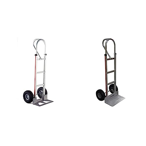 Magline HMK15AUA4 Carretilla de Mano de Aluminio, Asa Vertical en Bucle, Ruedas Neumáticas, Capacidad de 500 lbs