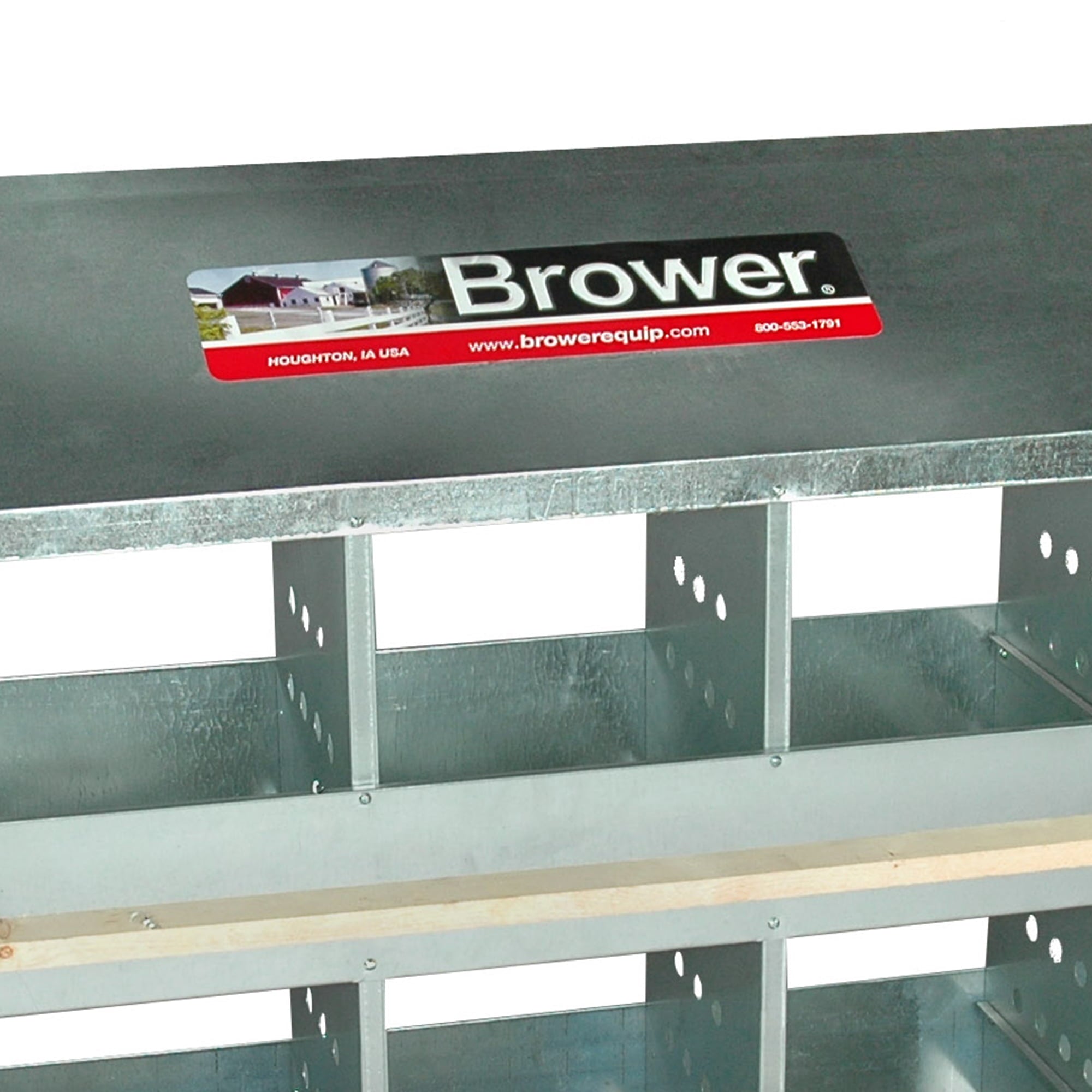 2025 Caja de Cría de Pollos BROWER de Acero Galvanizado con 10 Huecos para 50 Aves