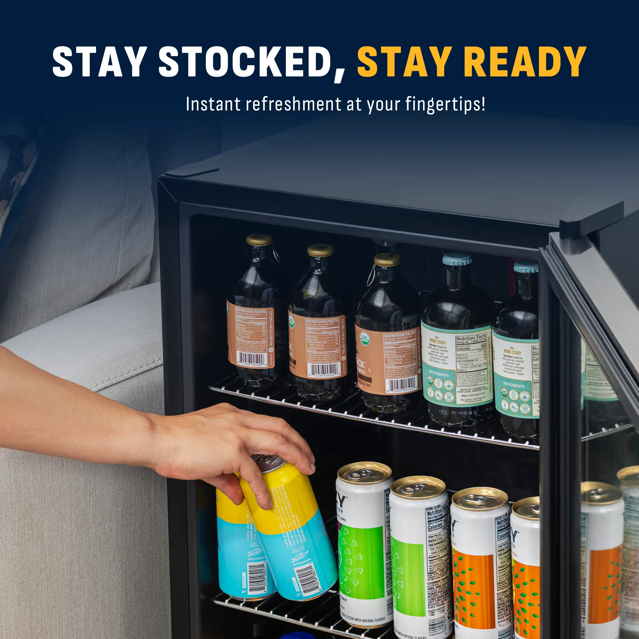 2025 Newair® Refrigerador de Bebidas Independiente de Acero Inoxidable – 126 Latas – 18,9