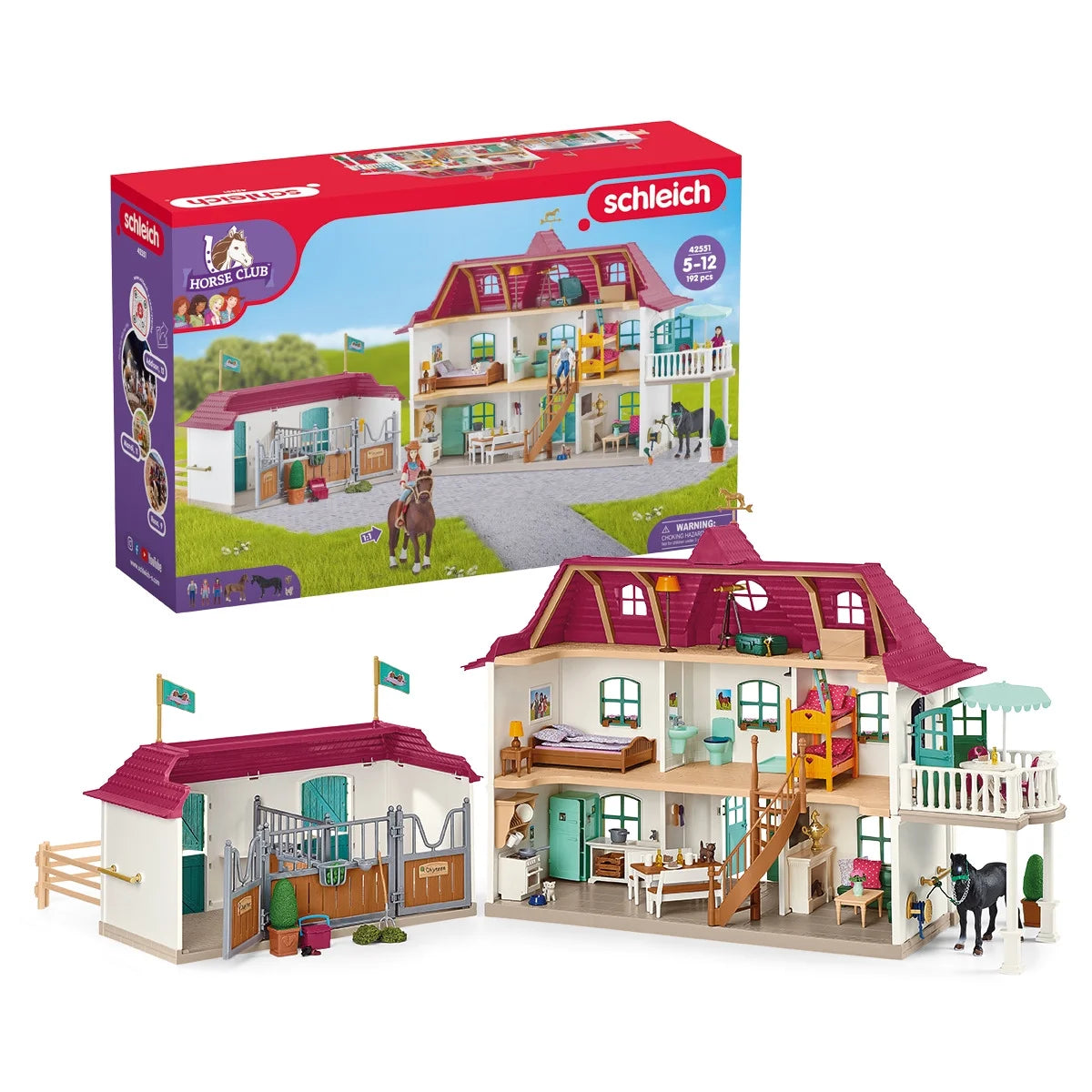 2025 Schleich – Horse Club: Casa de Campo y Establo junto al Lago con Accesorios, 192 Piezas