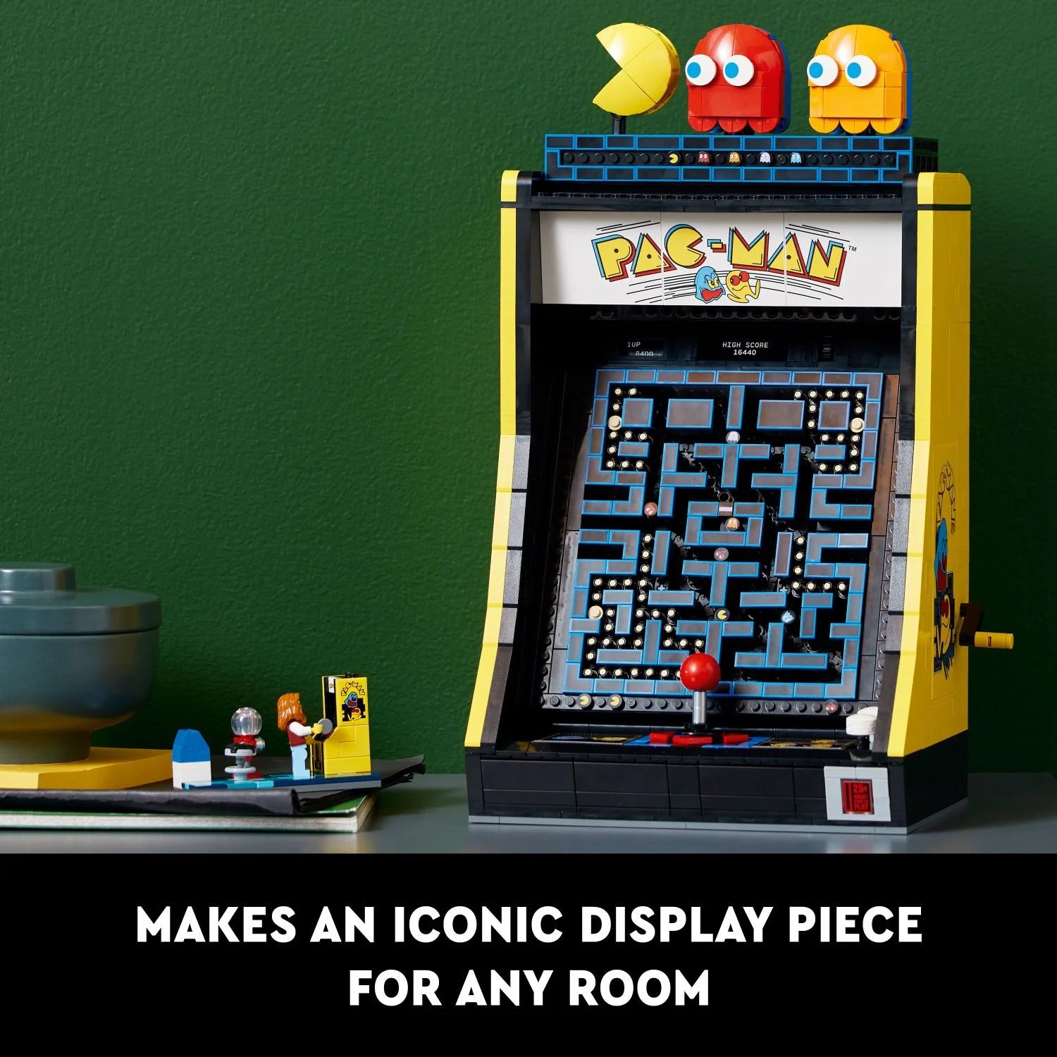 LEGO Icons Arcade PAC-MAN 10323 – Set de Construcción para Adultos, Replica de un Clásico Videojuego, Regalo Nostálgico para Fans de Juegos Retro y Decoración Vintage, Incluye Figuras de PAC-MAN, BLINKY y CLYDE