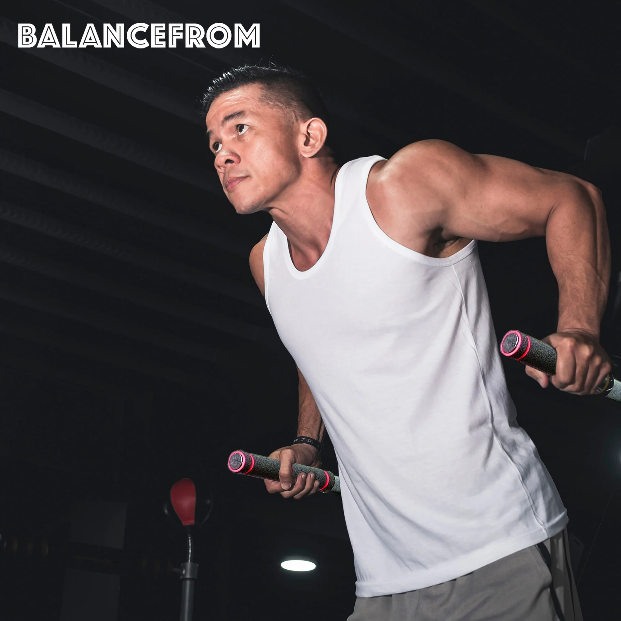 2025 BalanceFrom Estación Multifuncional de Dips para Gimnasio en Casa, Capacidad 500 lb, Rojo