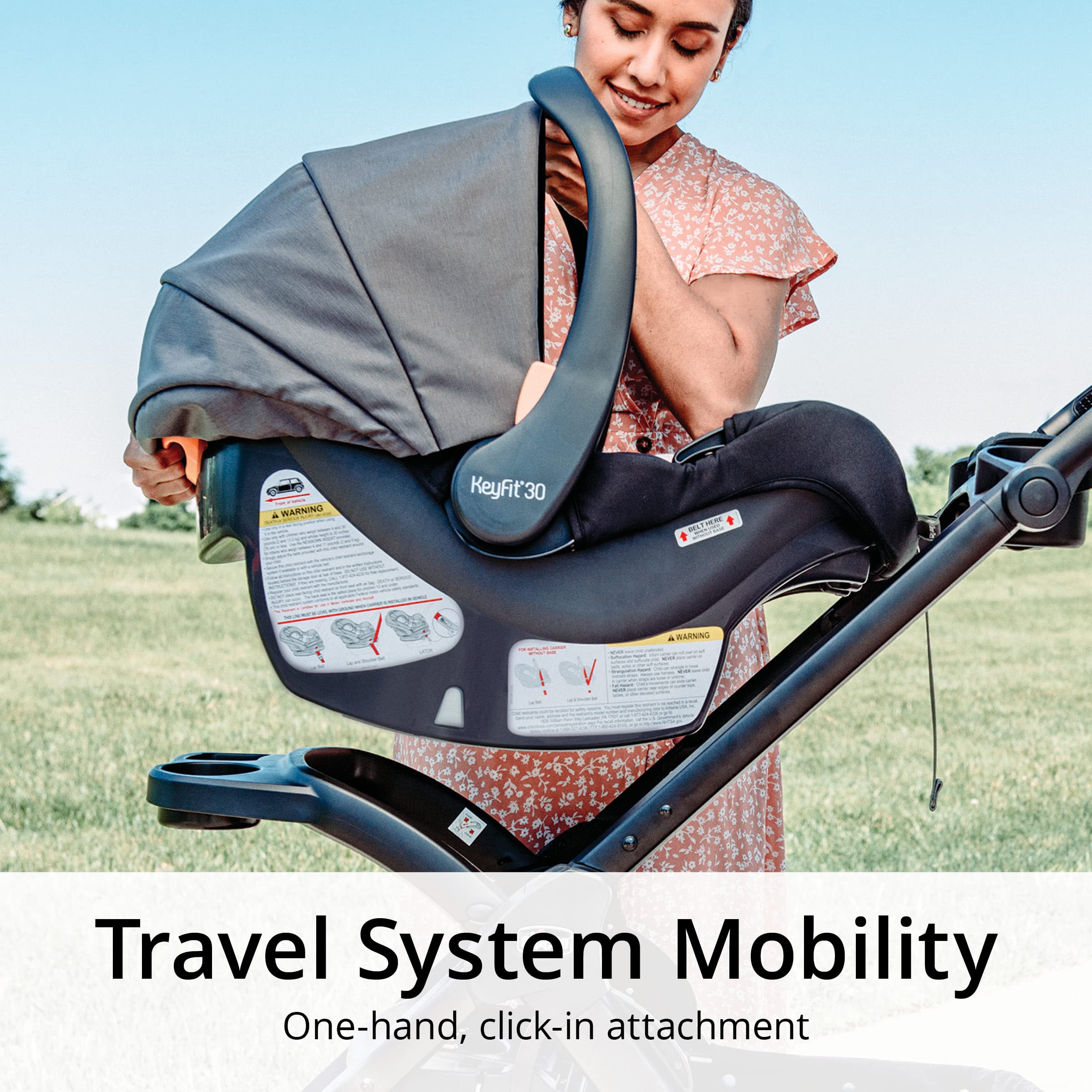 Chicco ClearTex® Sillas de Paseo Compatibles con Asiento de Coche Orientado hacia Atrás