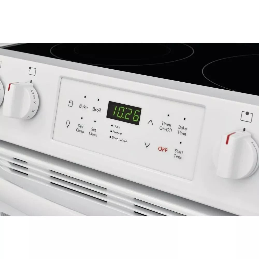 2025 Horno Eléctrico de 30 in. y 5.0 cu. ft. – Blanco con Vidrio Negro NVS