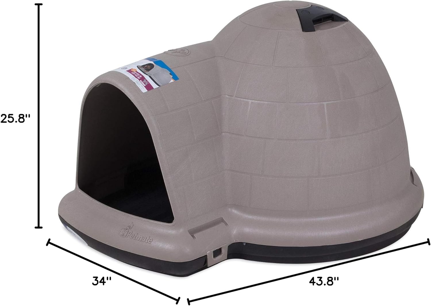 2025 Petmate Indigo Casa para Perros (Casa Tipo Igloo, Hecha en EE. UU. con 90% de Materiales Reciclados, Refugio para Mascotas con Protección para Todo Clima) para Perros Extra Grandes - 90 a 125 libras, Hecha en EE. UU.