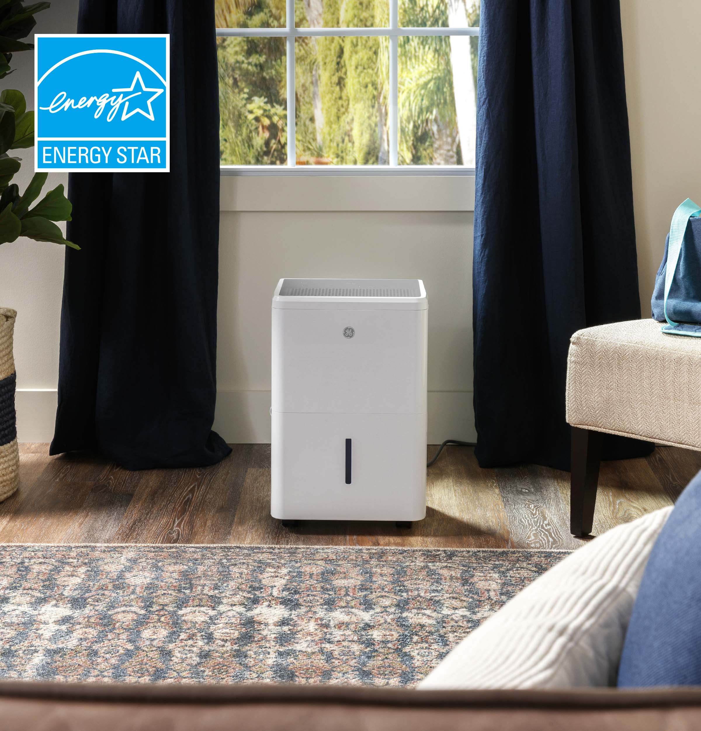 2025 Deshumidificador Portátil GE Energy Star® de 35 Pintas con Función Smart Dry para Espacios Muy Húmedos