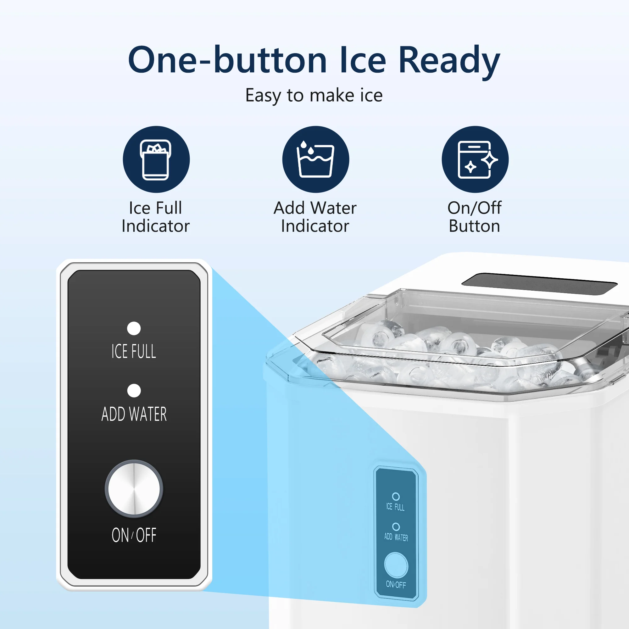 2025 Máquina de hielo de encimera EUHOMY – 12 kg/24 h, portabilidad incomparable
