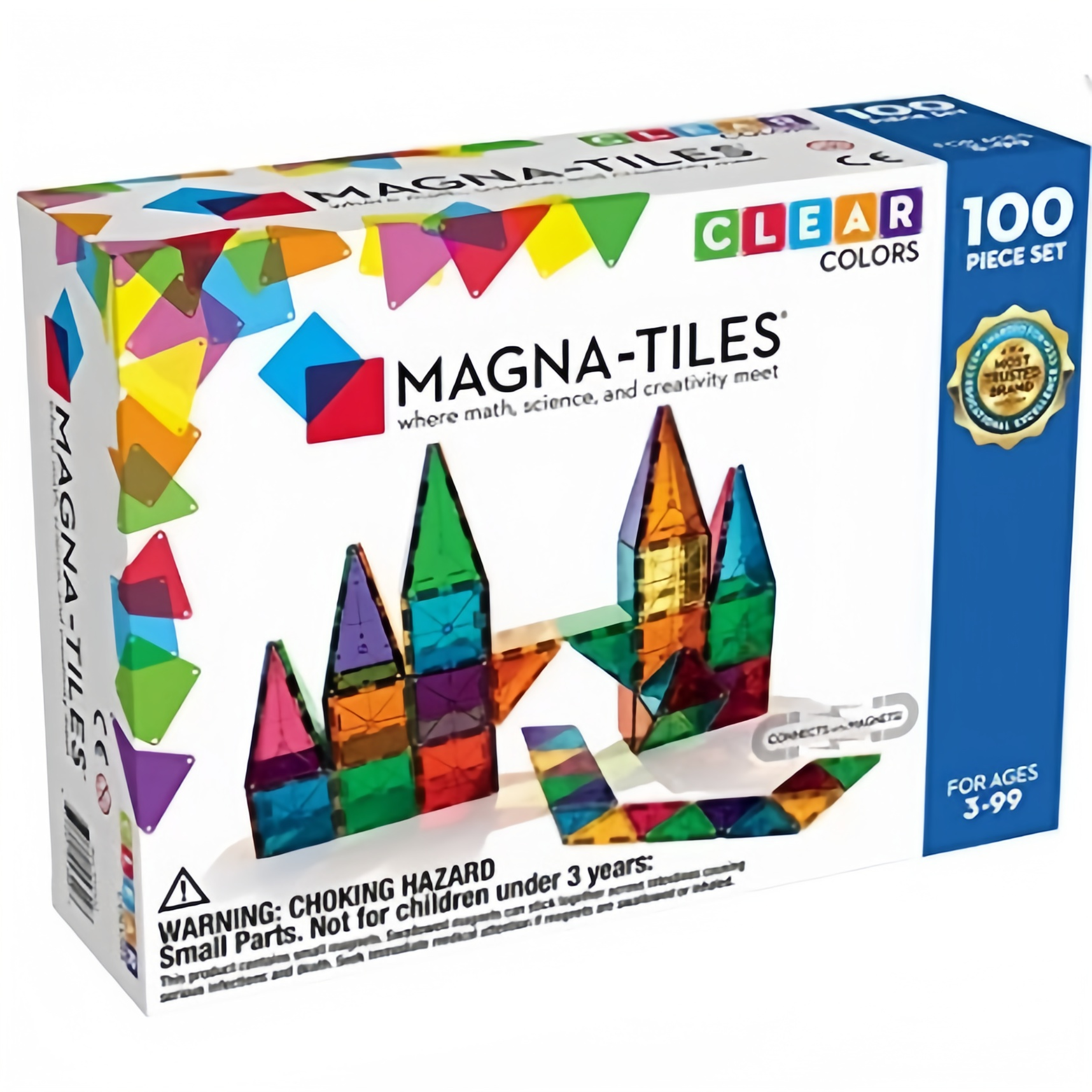 Magna-Tiles Set de 100 Piezas Colores Transparentes, Juguetes Educativos