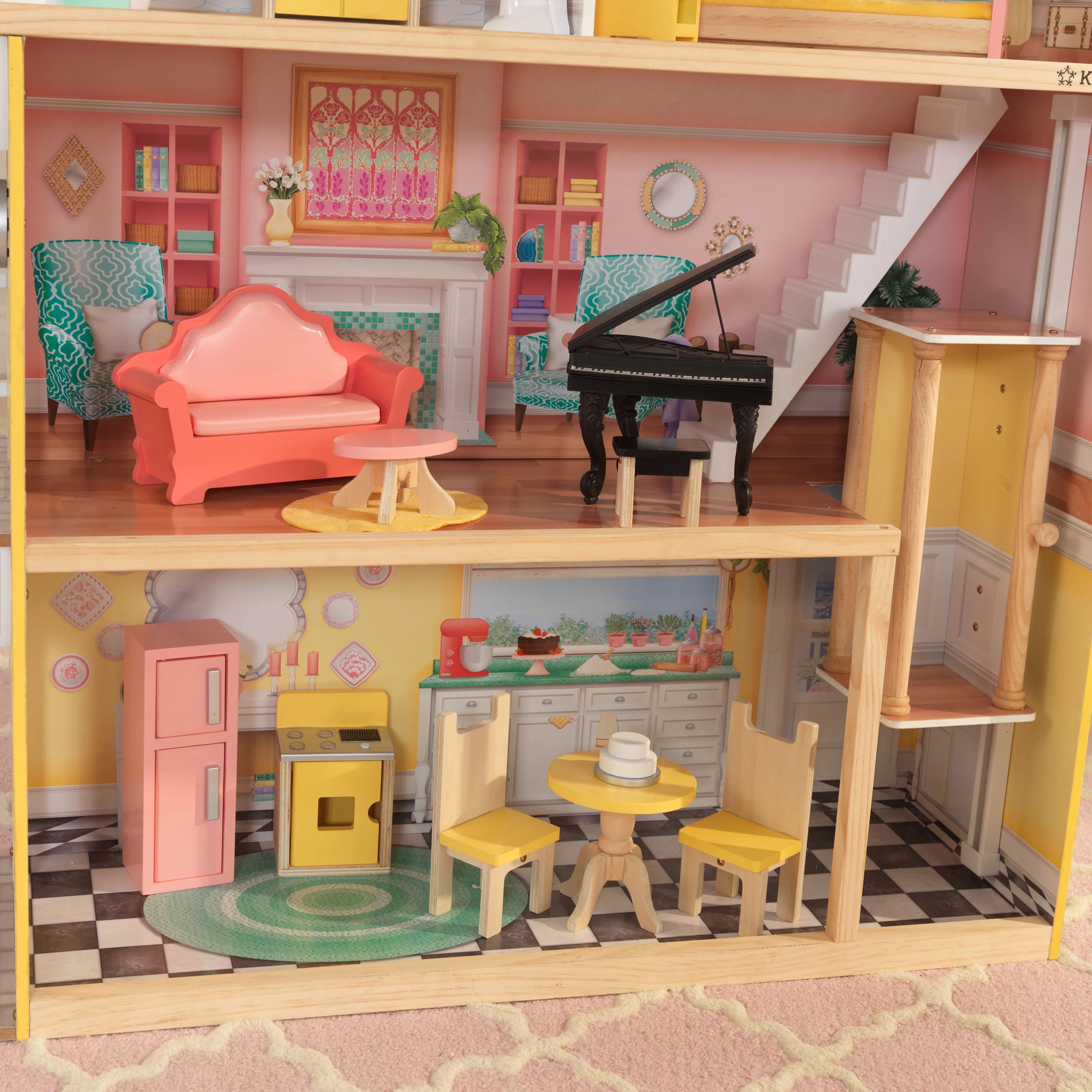 Casa de Muñecas de Madera KidKraft Lola Mansion con 30 Accesorios, Para Niños de 4 Años en Adelante