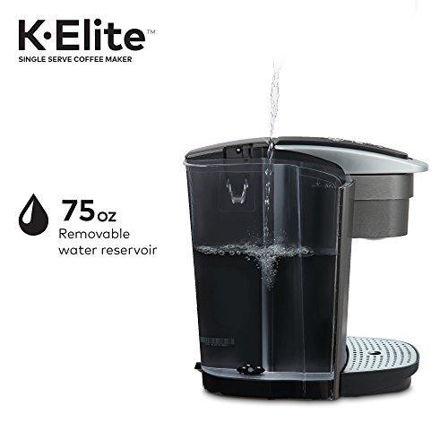 Cafetera Keurig K-Elite, para una taza, con cápsulas K-Cup, con capacidad para café helado, acabado Slate Cepillado