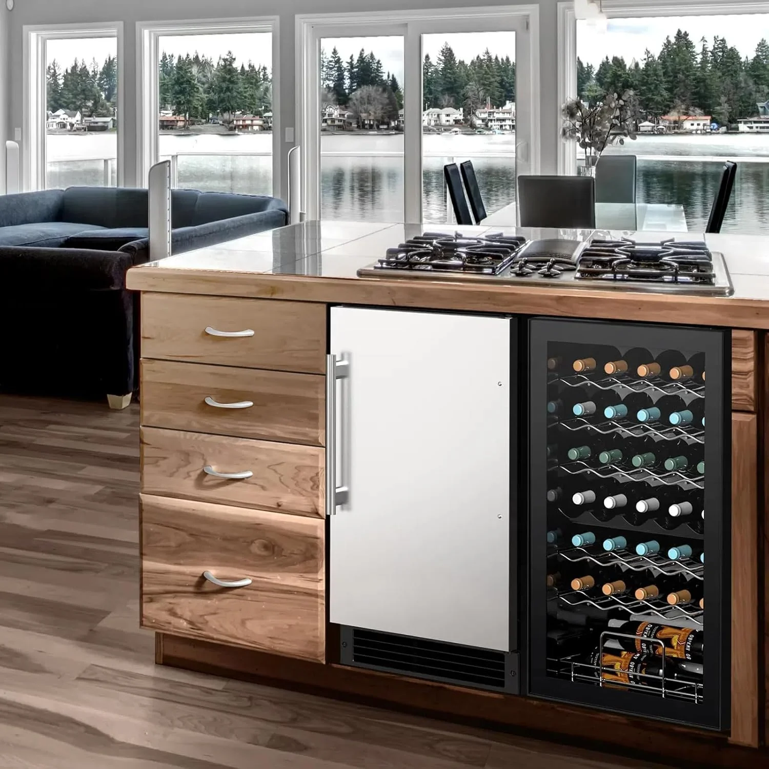 2025 COTLIN Máquina de Hielo Empotrable Sin Drenaje – Capacidad de 22 lb, Hielo en Forma de Media Luna, Acero Inoxidable, Uso Doméstico o Comercial, Certificada ETL