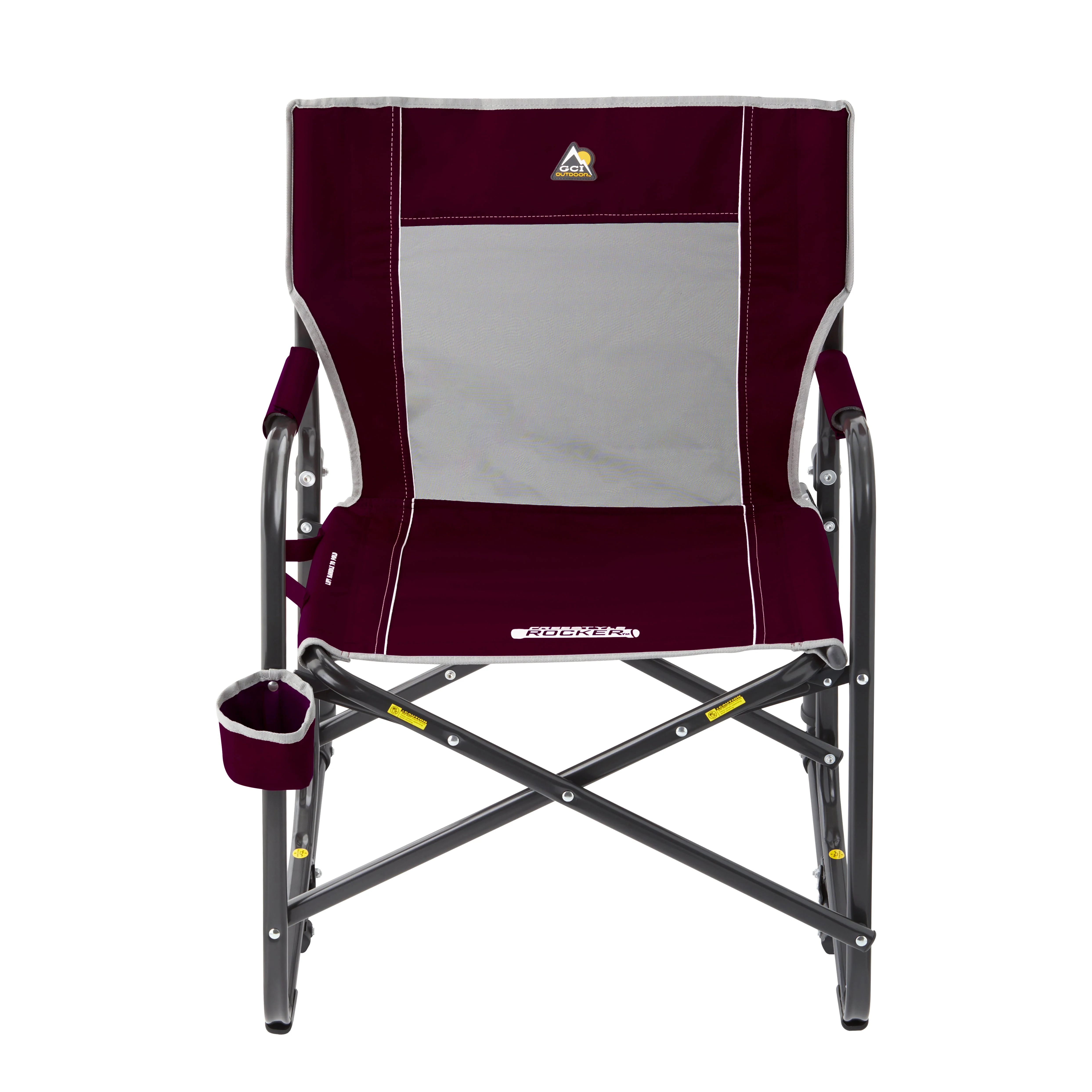 2025 Silla mecedora de camping plegable GCI Outdoor Freestyle Rocker, color burdeos