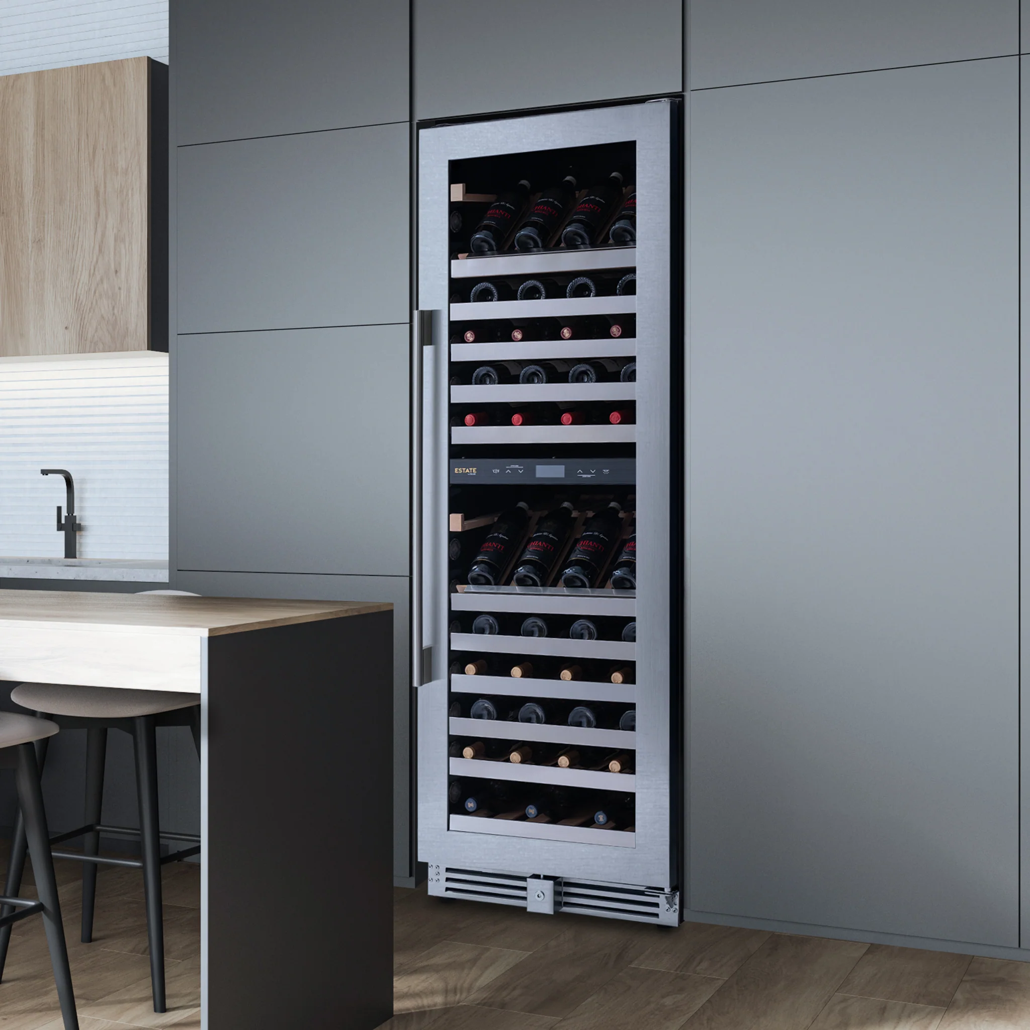 2025 Refrigerador de Vinos Independiente Newair ESTATE – Acero Inoxidable (160 botellas)