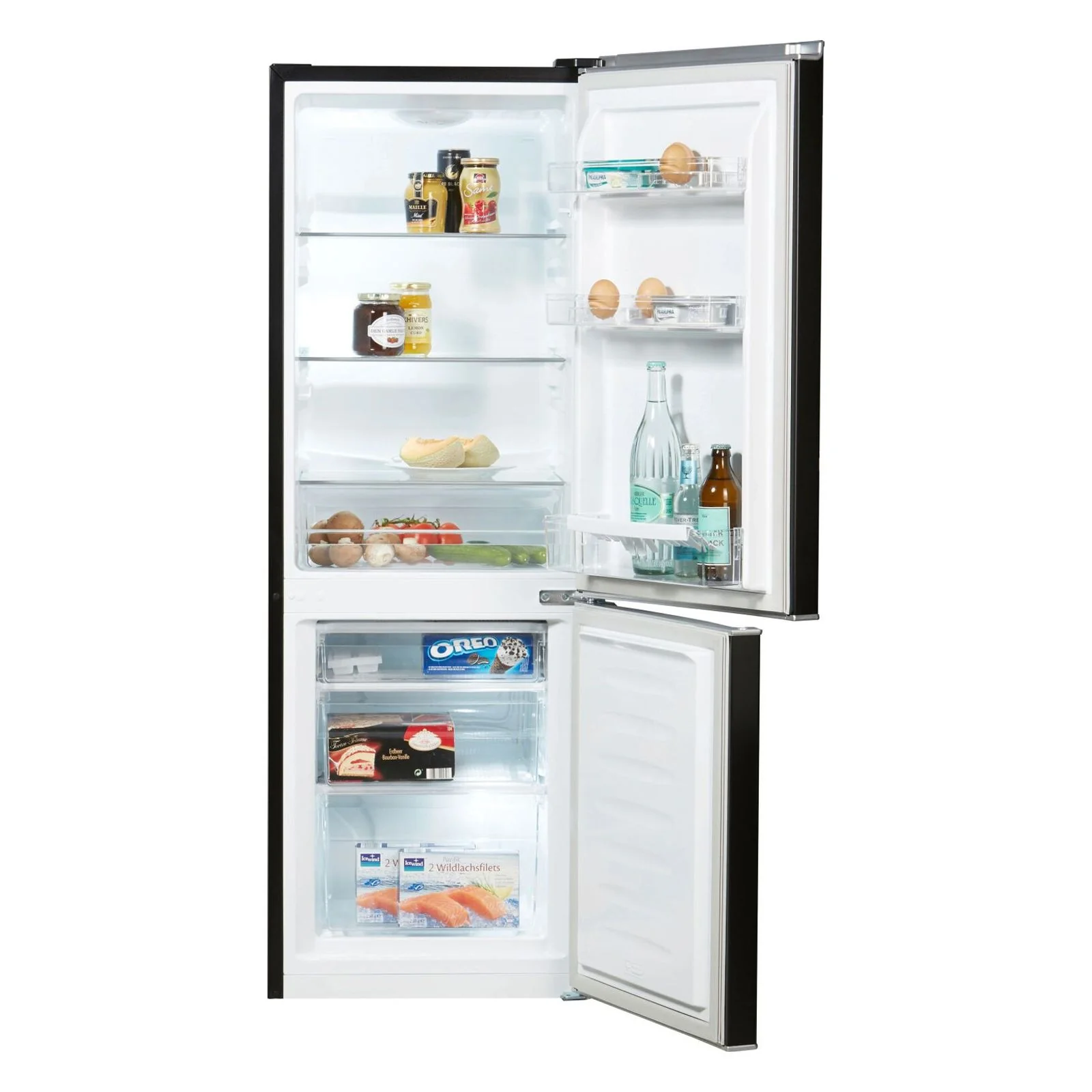 2025 Hanseatic HKGK14349CB Frigorífico combinado negro