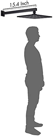 Grifo de Ducha KES Negro con Válvula de Ducha y Cabezal de Lluvia