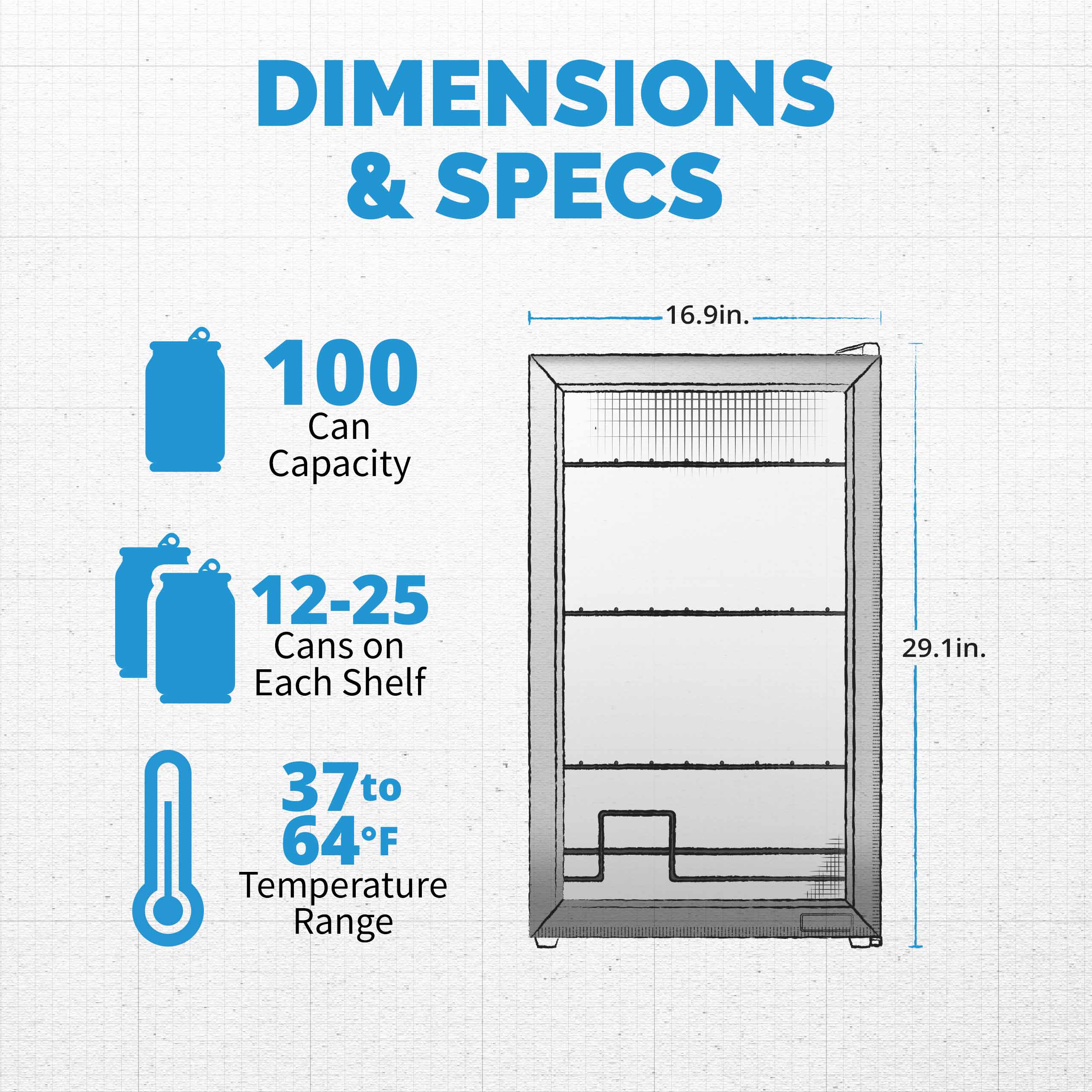 2025 Newair® Refrigerador de Bebidas Independiente de Acero Inoxidable – 100 Latas – 16,93”