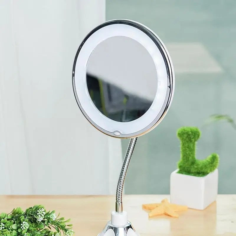Espejo de Maquillaje Iluminado con Aumento 10X LED para Tocador