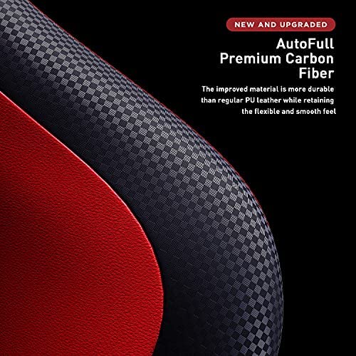 AutoFull Escritorio de Juego y Silla de Oficina con Soporte Lumbar Ergonómico, Estilo Racing, Cuero PU, Silla de Tarea Giratoria Ajustable de Espalda Alta para PC