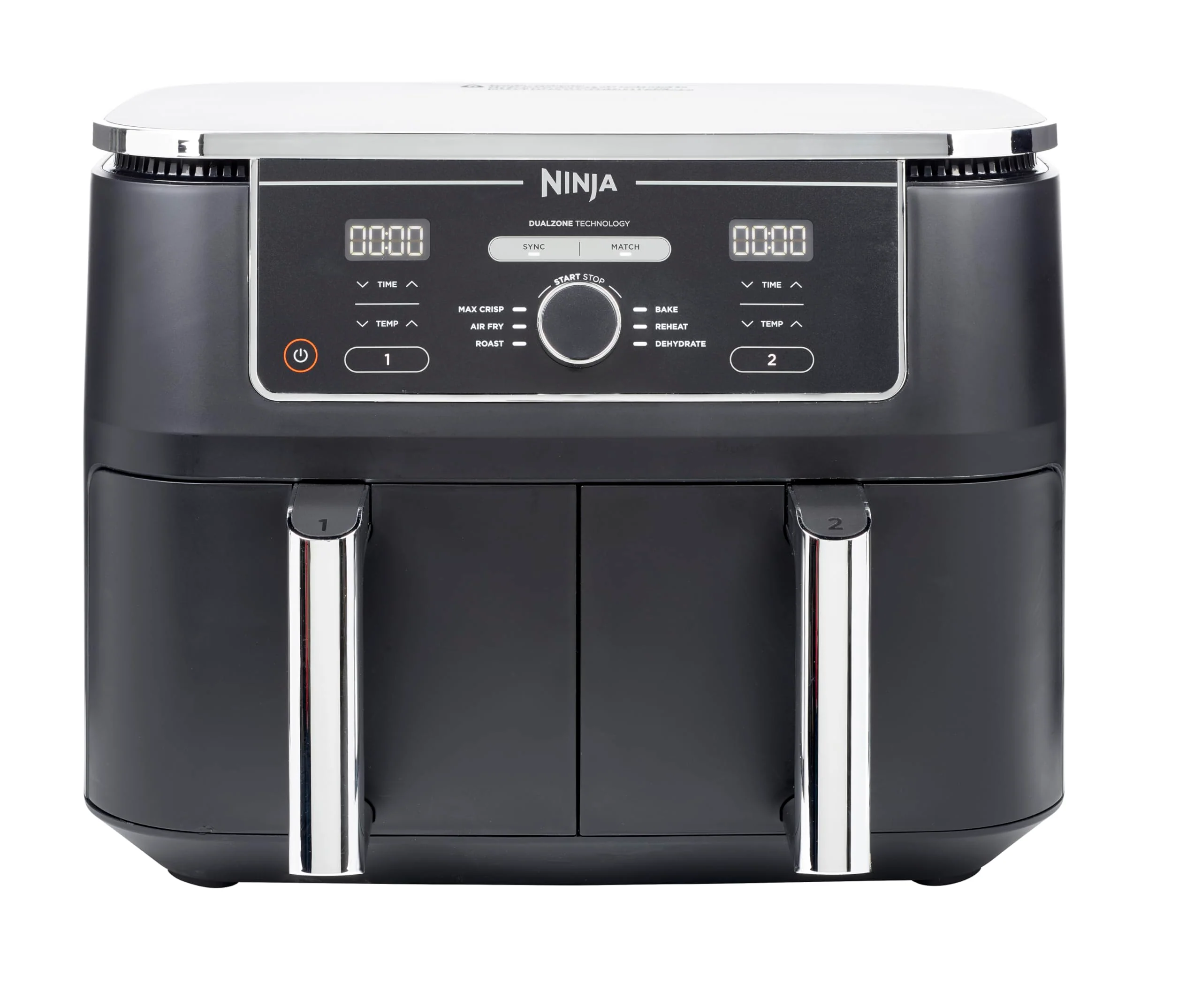 2025 Ninja Foodi MAX Freidora de Aire Digital Doble Zona, 9,5 L, 2 Compartimentos, Recubrimiento Antiadherente, Cestas Aptas para Lavavajillas, 6 en 1, 8 Porciones, Negro AF400EU