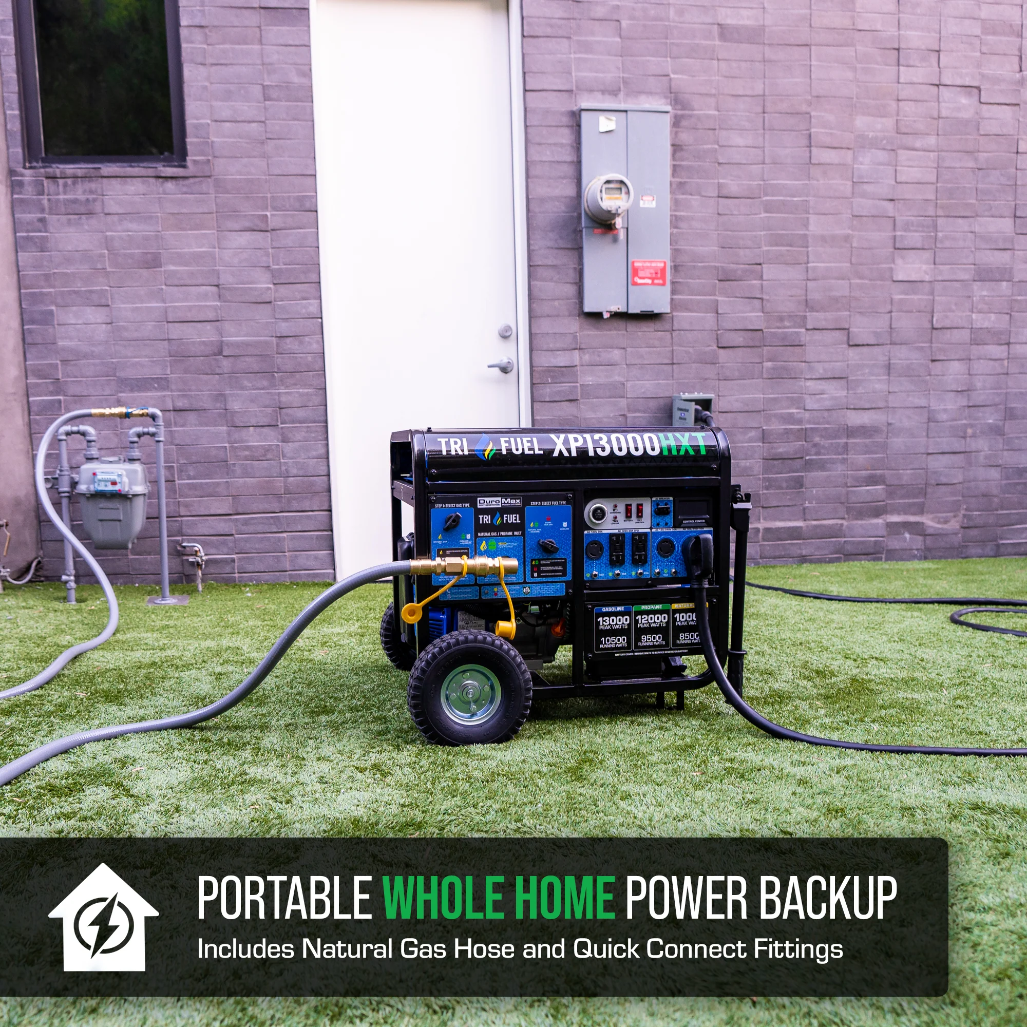 2025 Generador Portátil Trifuel 13 000 W HXT con Alerta de Monóxido de Carbono (CO)