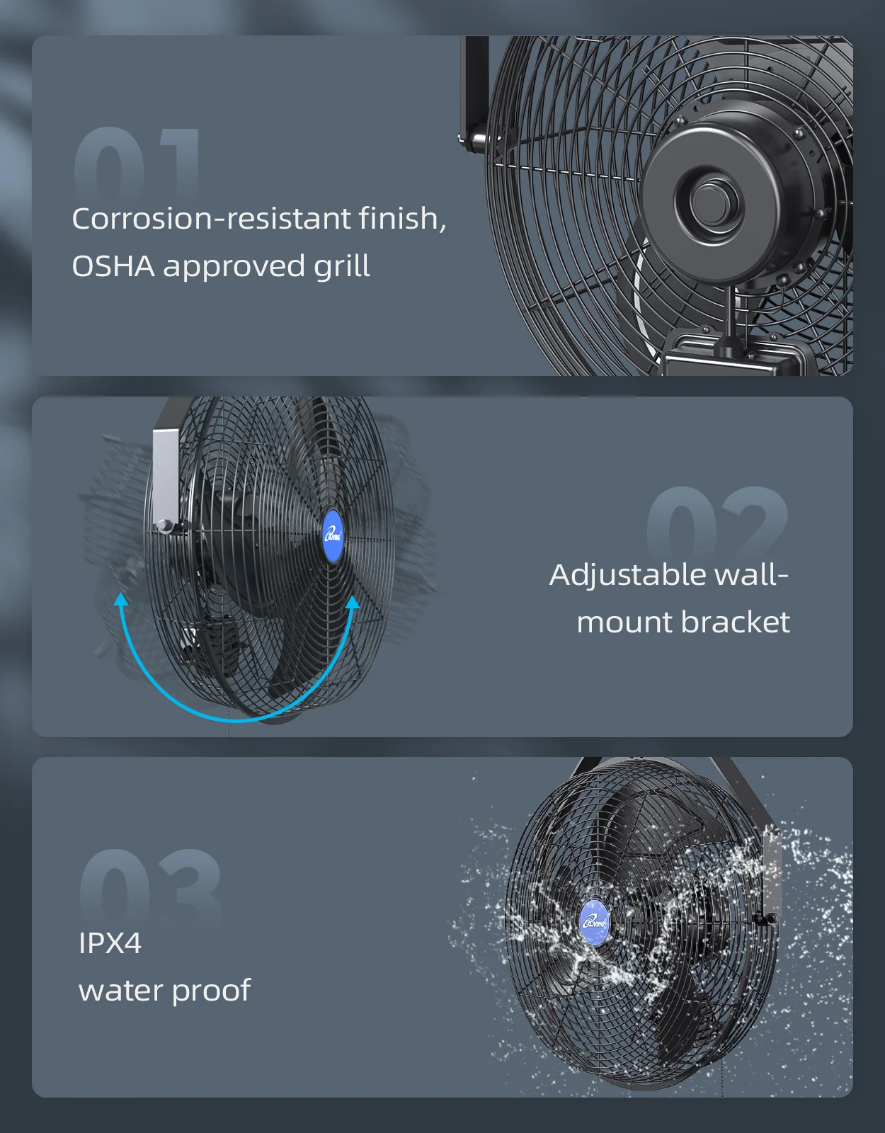 2025 Ventilador mural iLIVING de 14