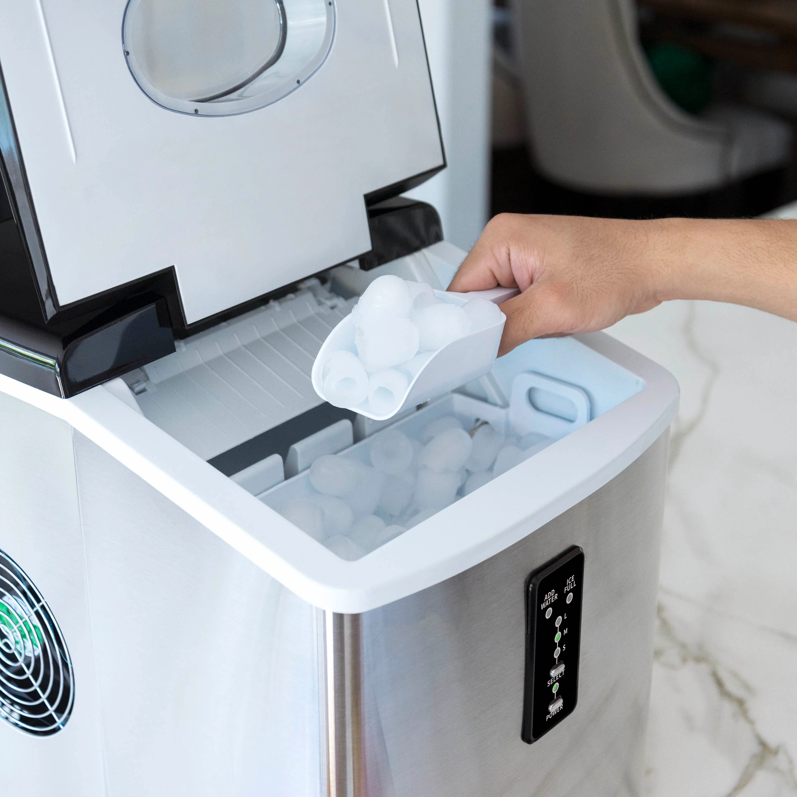2025 Máquina de Hielo de Encimera Newair® – Cubos de Hielo en Forma de Bala