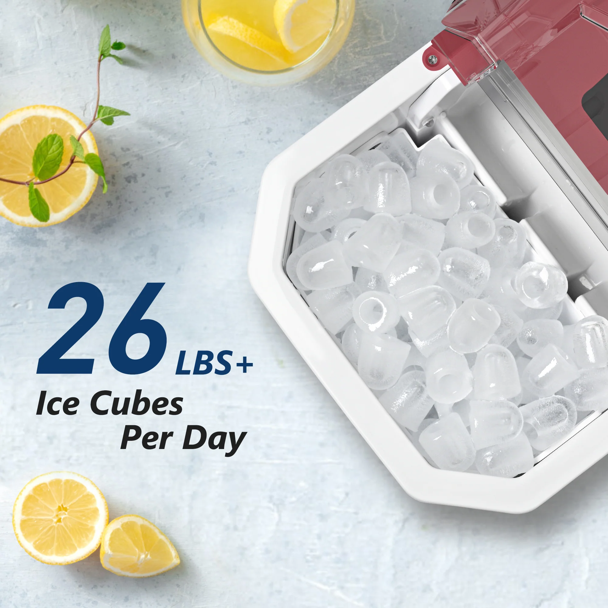 2025 Máquina de hielo de encimera EUHOMY – 12 kg/24 h, portabilidad incomparable