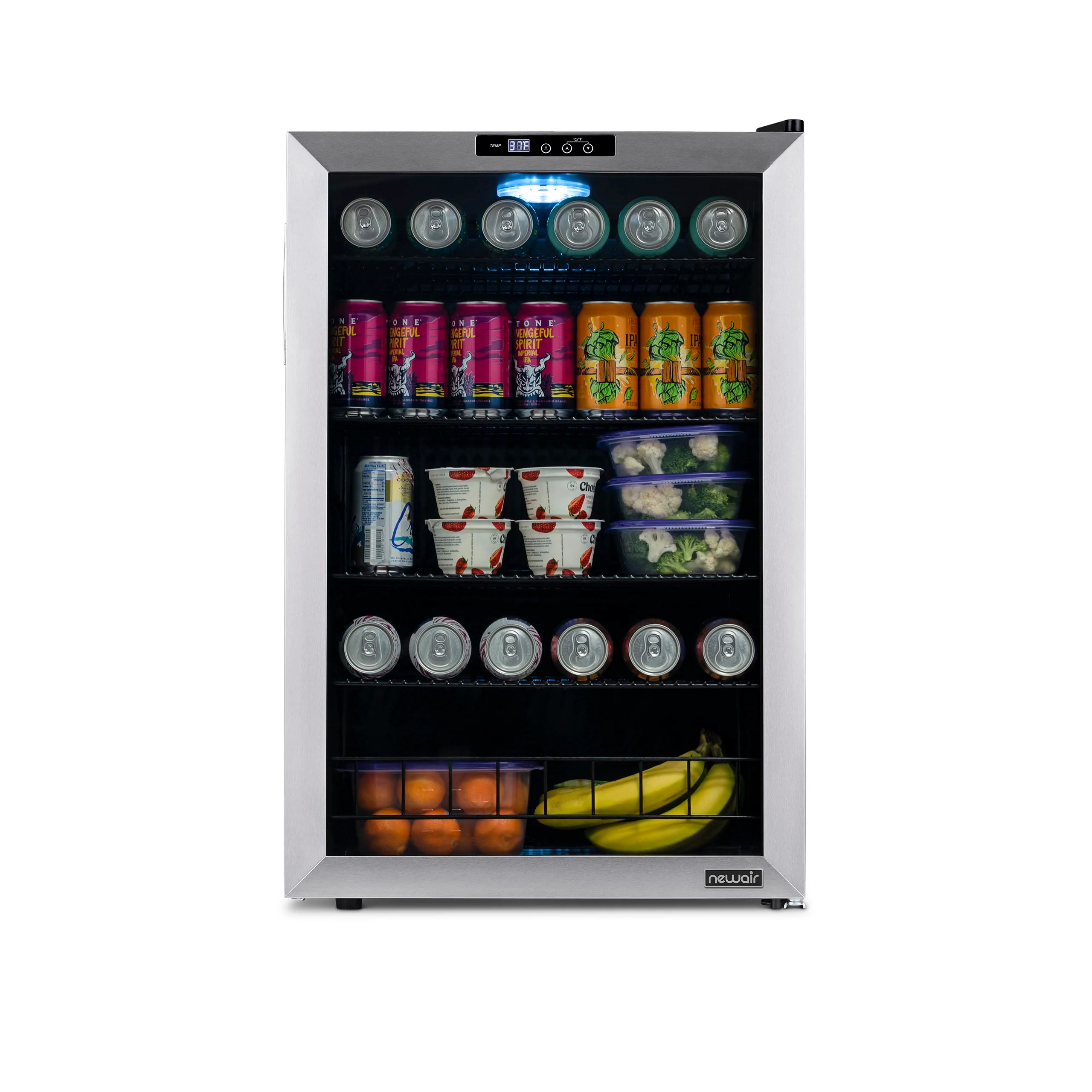 2025 Newair® Refrigerador de Bebidas Independiente en Acero Inoxidable – 160 Latas – 21,3