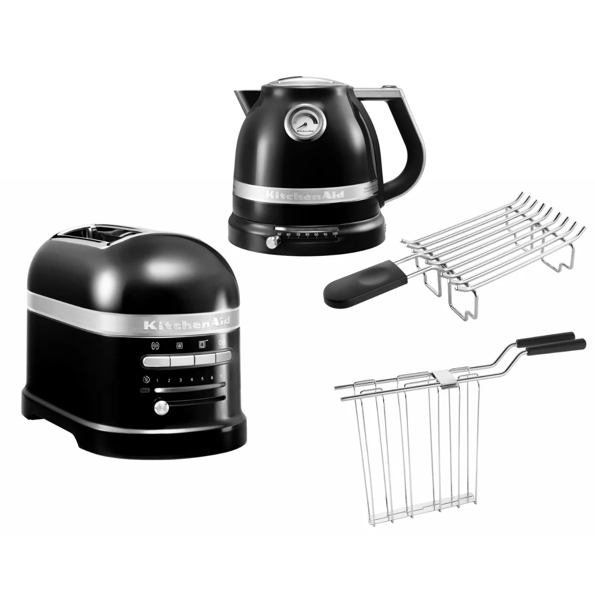 2025 Set de desayuno KitchenAid Artisan con hervidor 5KEK1522, tostadora de 2 ranuras 5KMT2204 y soporte para panecillos