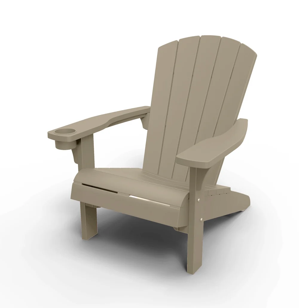 2025 Disfruta del encanto de la madera sin las complicaciones del mantenimiento con la silla Adirondack Keter Alpine en su moderno tono Silver Sage