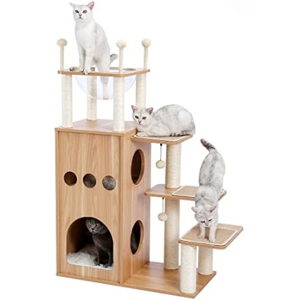 Made4Pets Árbol para Gatos Moderno con Rascadores Totalmente Cubiertos de Sisal