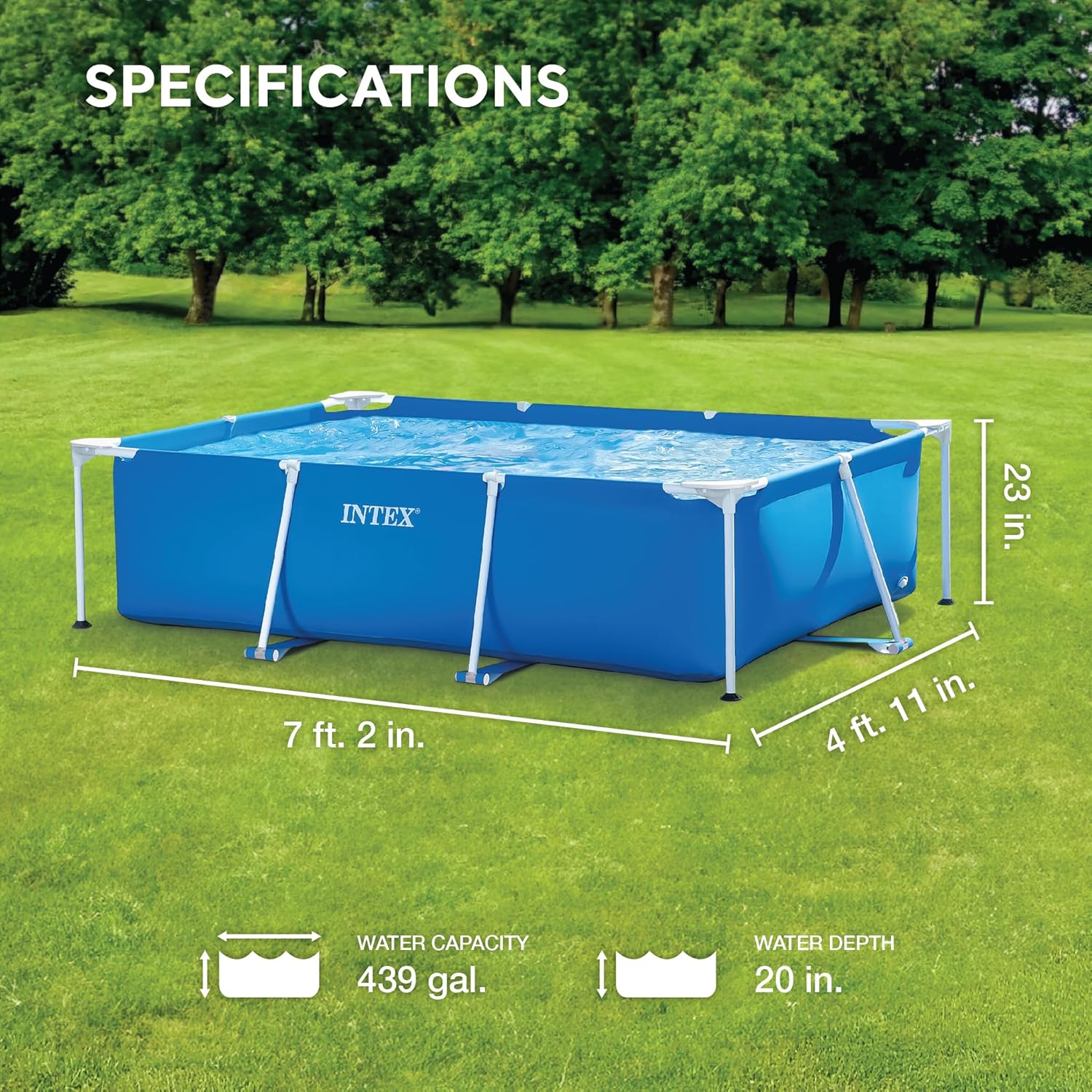 Intex 28271NP – Piscina Desmontable Small Frame 260 x 160 x 65 cm, 2.282 Litros, Azul