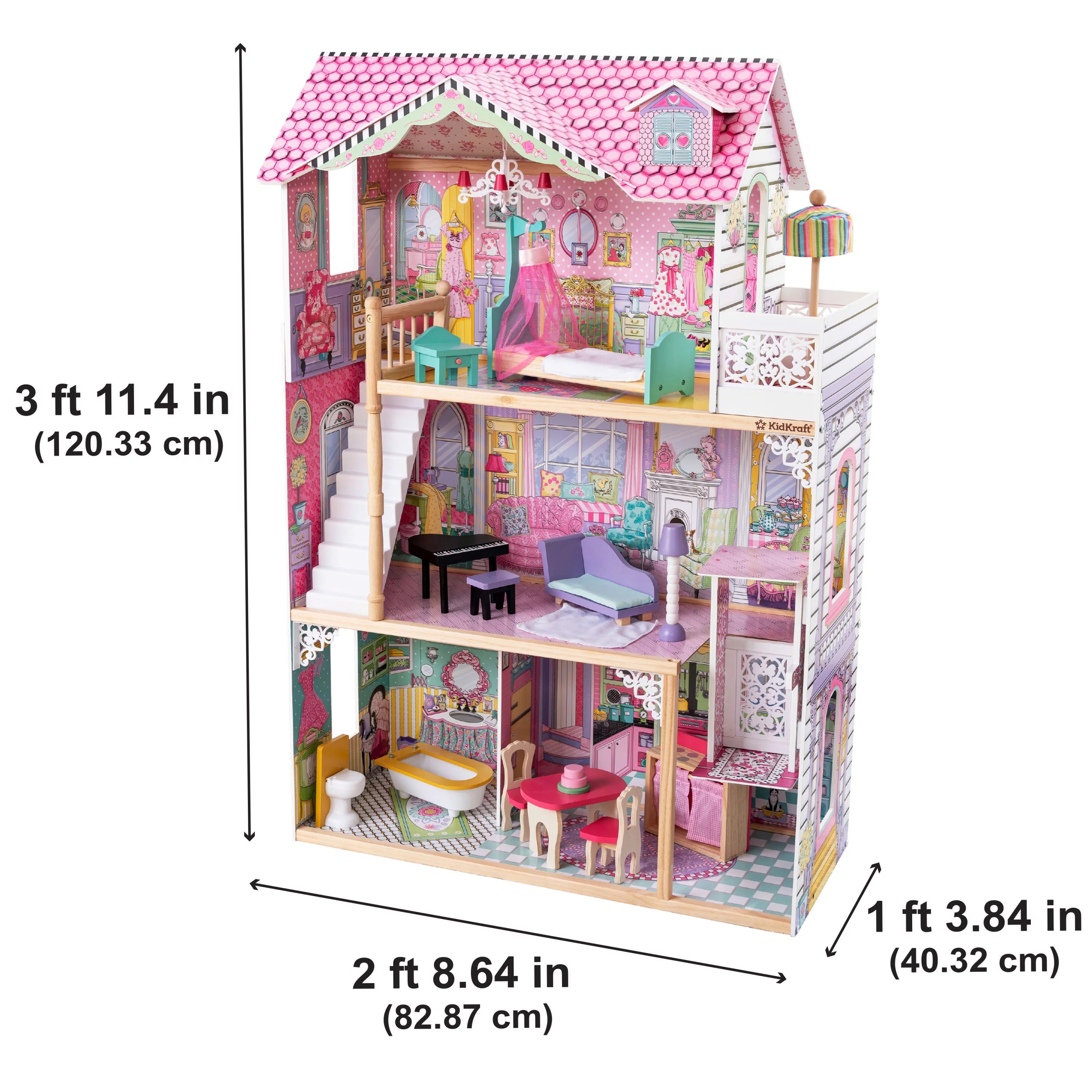 Casa de Muñecas de Madera KidKraft Annabelle con Ascensor y 17 Accesorios