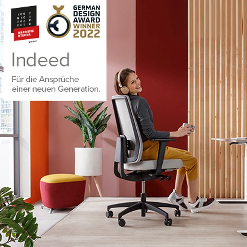 2025 Silla de Oficina Ergonómica Dauphin INDEED MESH ID 7056_SLP con Soporte Lumbar | Respaldo de Malla | Negra