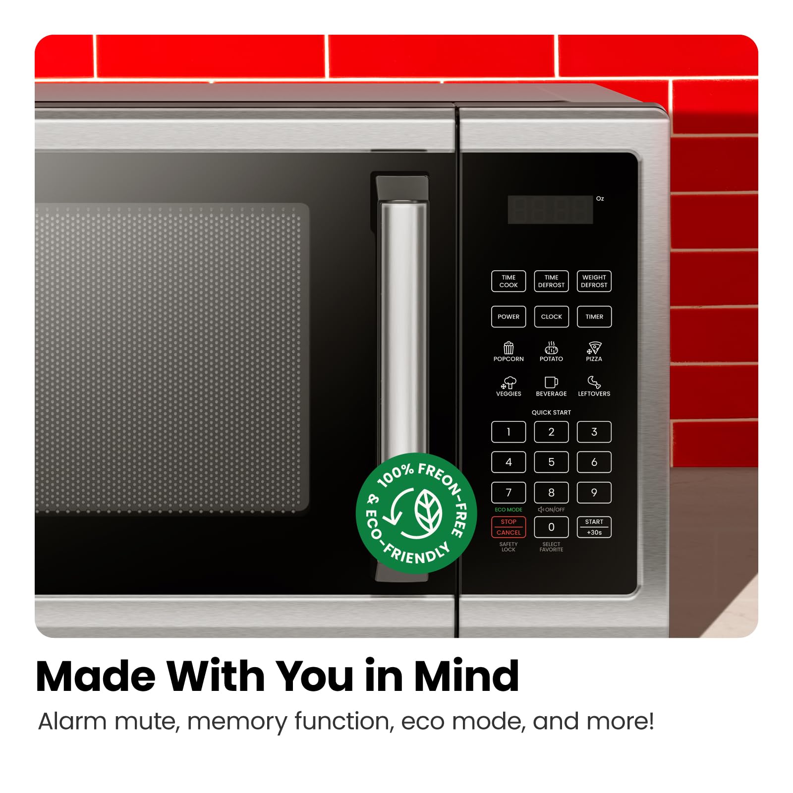 2025 Microondas de Encimera Chefman Essentials de Acero Inoxidable