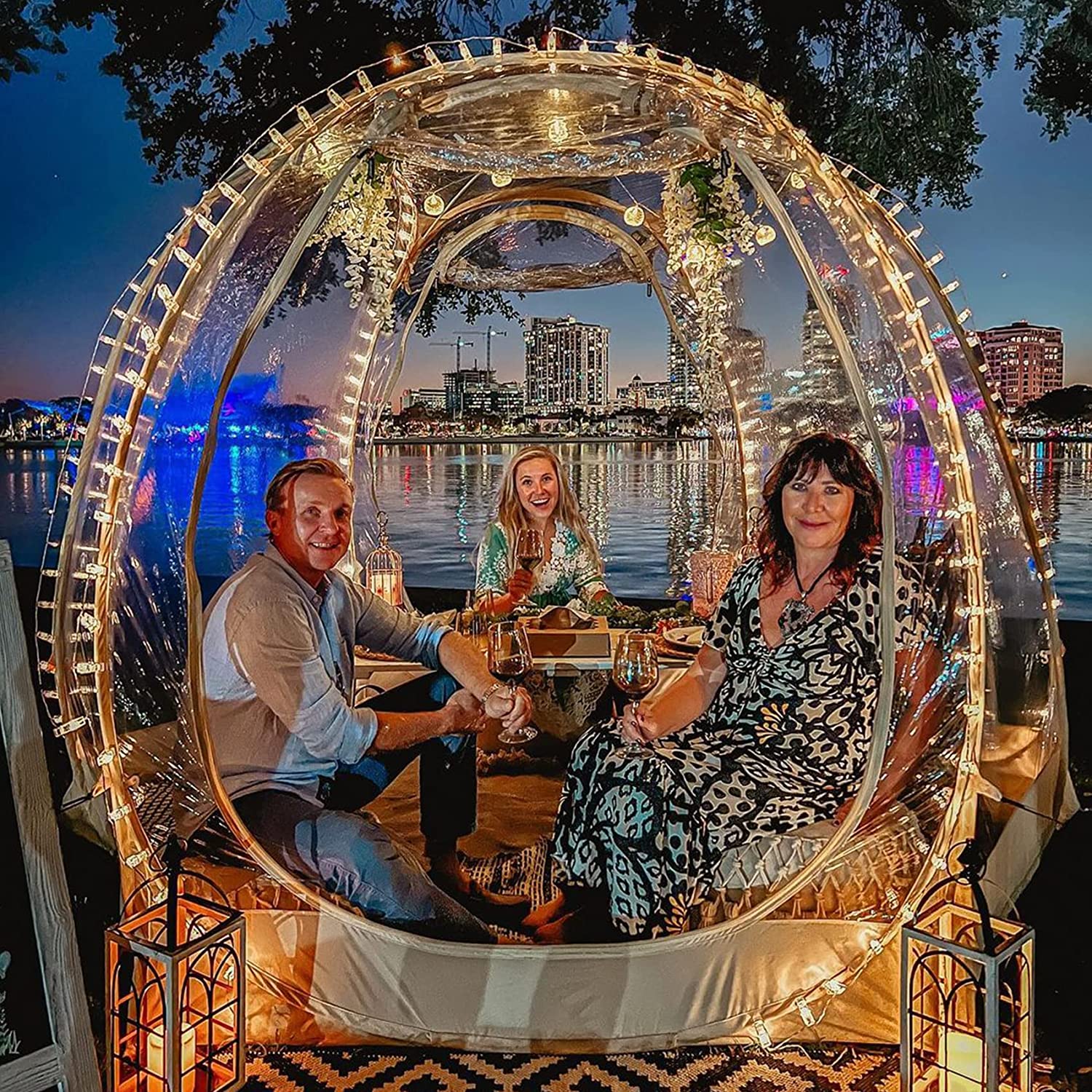 Alvantor Tienda Burbuja Gazebo Plegable, Cúpula Igloo para Jardín y Patio para 8-10 Personas