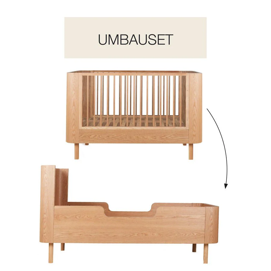 2025 Kit junior Quax Hai No Ki – Extensión para cama junior 170 x 70 cm | Extensión para cama 140 x 70 cm | Fresno certificado FSC y MDF | Incluye extensión de somier de lamas, sin colchón