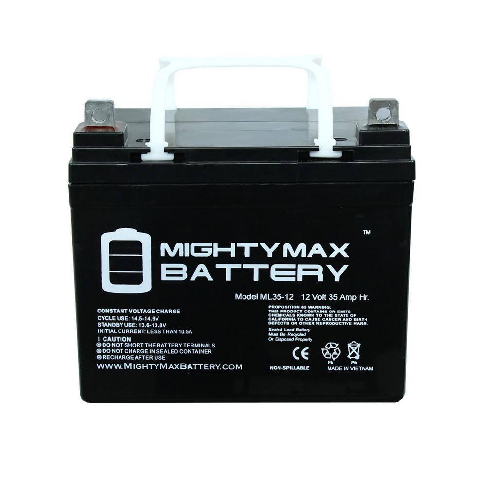 MIGHTY MAX BATTERY ML35-12 – Batería 12V 35AH para silla de ruedas eléctrica Pride Jazzy Select – Pack de 2 unidades MAX3437160