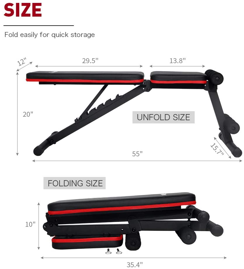 2025 Banca de Pesas Ajustable PASYOU para Ejercicio de Cuerpo Completo, Multiusos