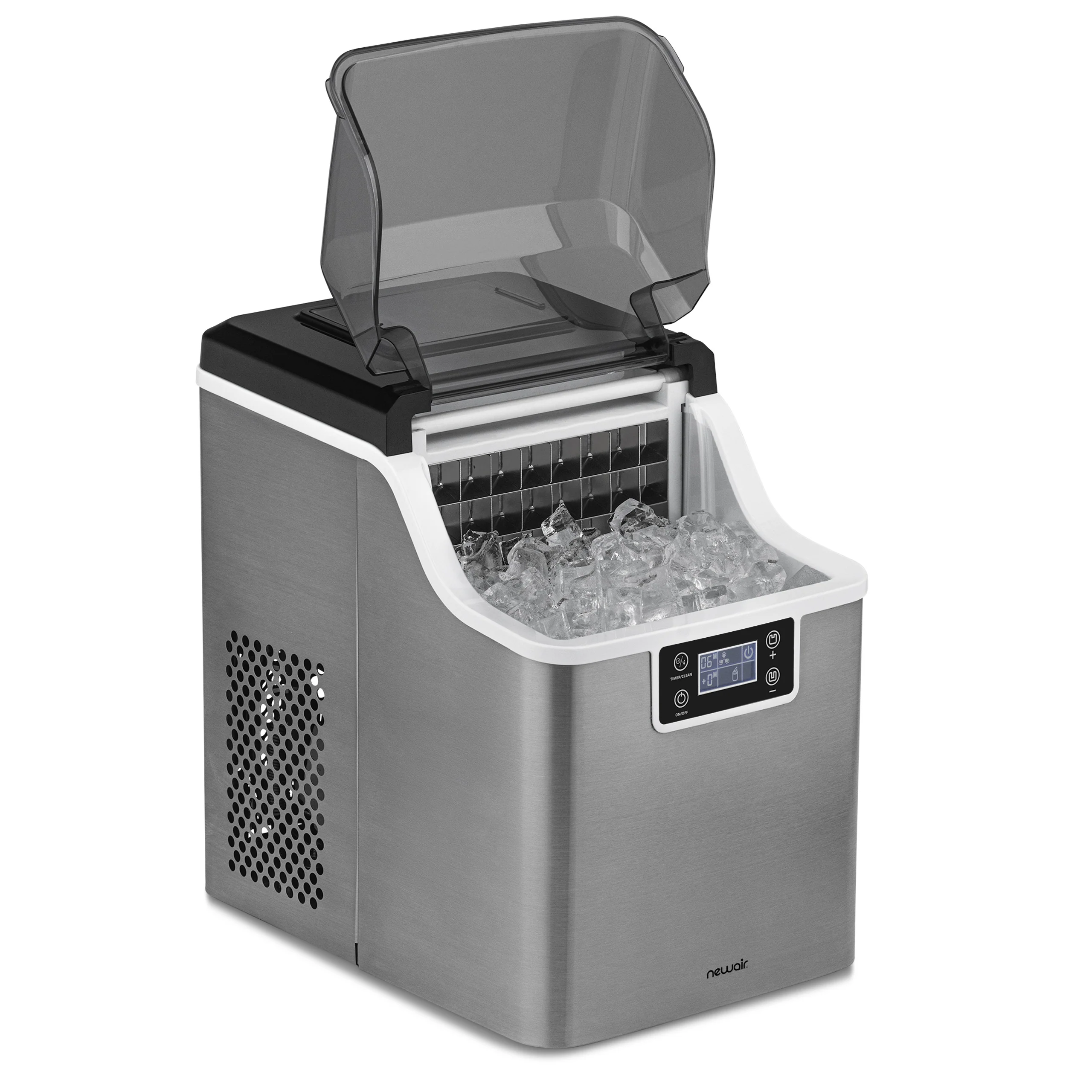 2025 Máquina de Hielo de Encimera Newair® – Cubos de Hielo Transparentes, Acero Inoxidable
