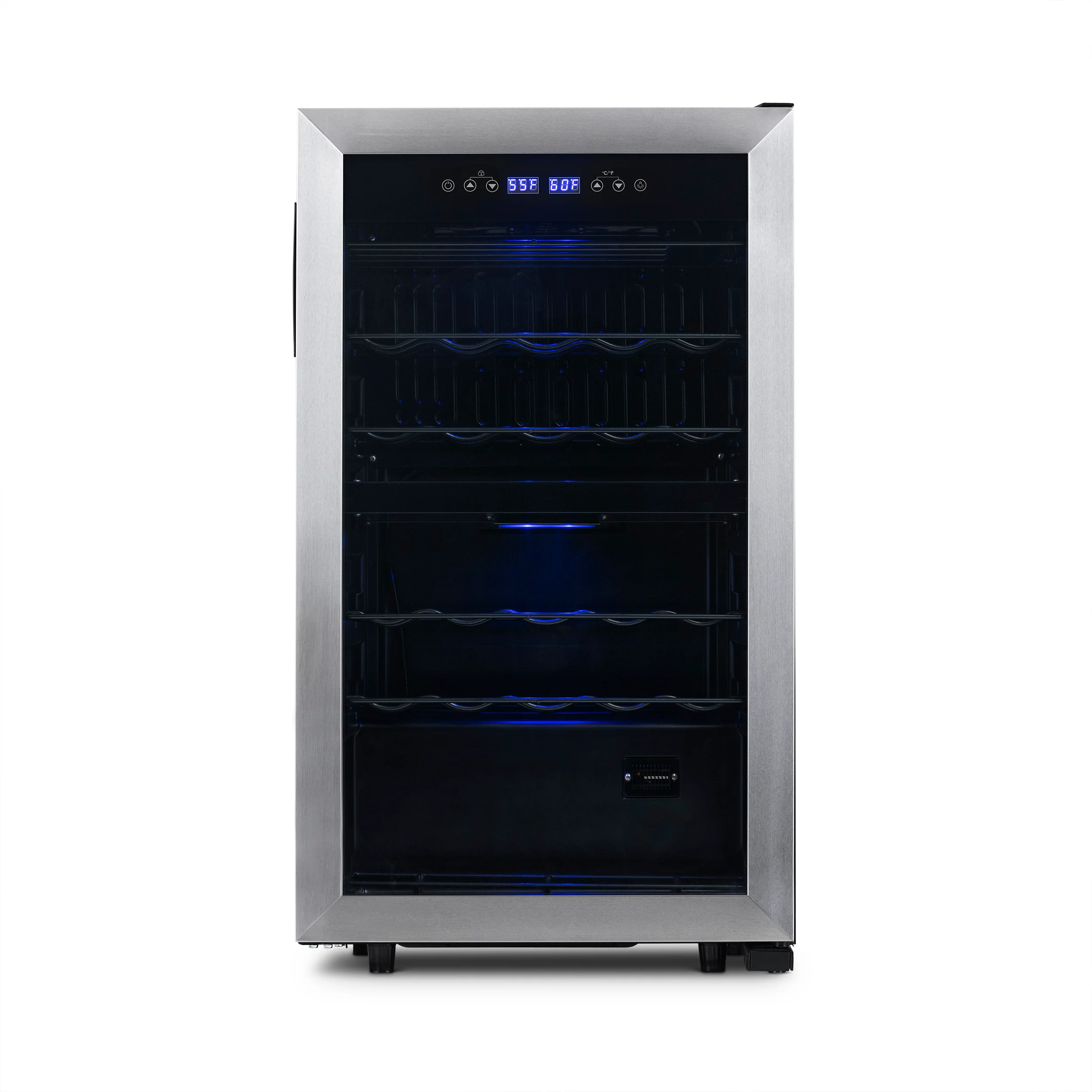 2025 Refrigerador de Vinos Independiente Newair® – 28 Botellas (48 cm), Doble Zona, Acero Inoxidable