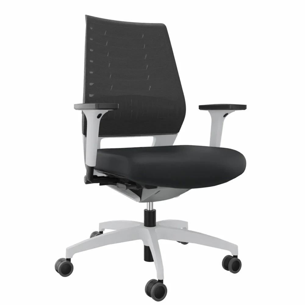 2025 Silla de Oficina Ergonómica Dauphin X-CODE XC 5380 – Respaldo Gris Grafito – Estructura Blanca