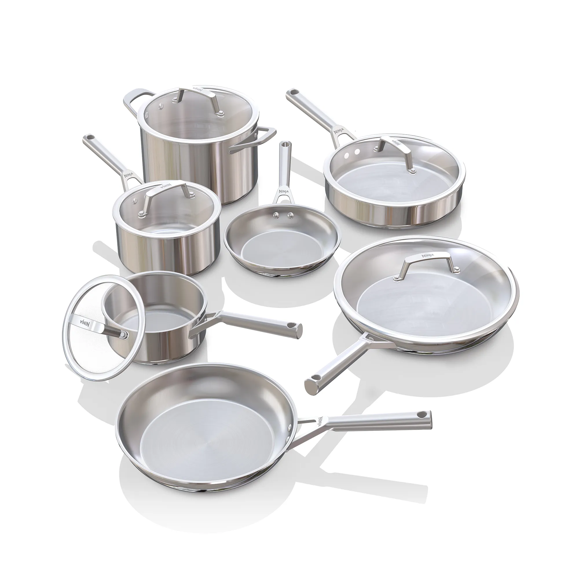 2025 Ninja EverClad™ - Set de cocina profesional de acero inoxidable (7 piezas)