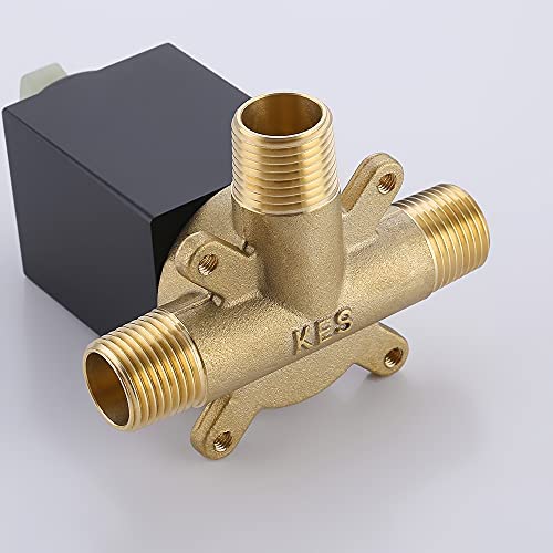 Grifo de Ducha KES Negro con Válvula de Ducha y Cabezal de Lluvia